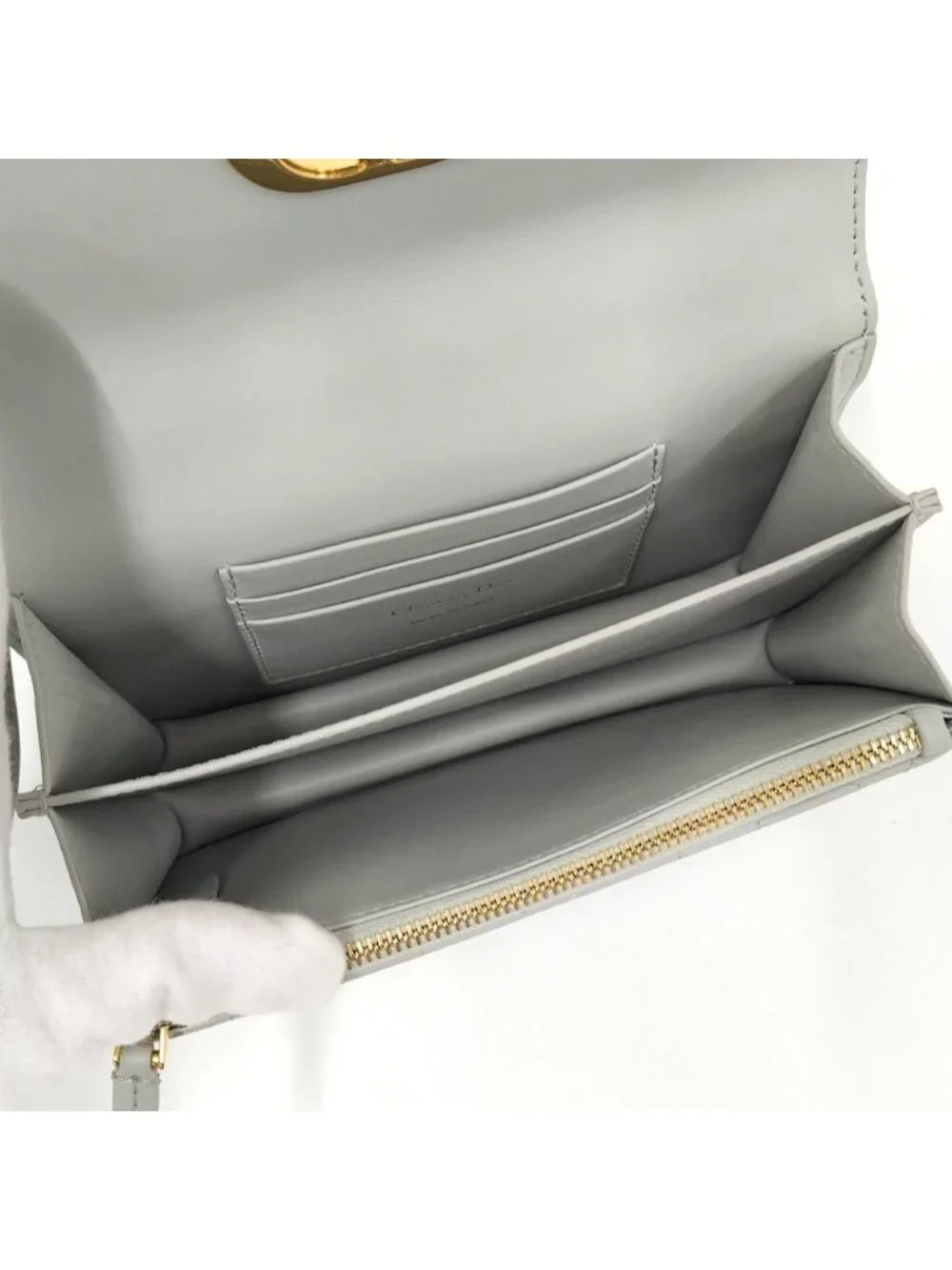 Dior Miscaro Mini Bag Macro Cannage Lambskin Light Gray